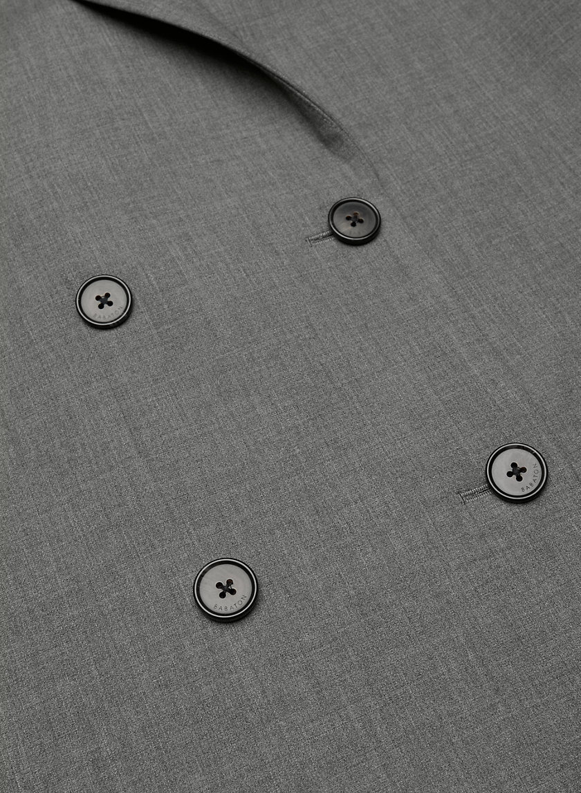 Black and Gray Heathered Herringbone Stretch Wool Suiting - Web Archived
