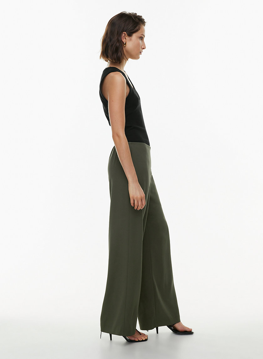 Stylish ZARA Olive Green High Rise Trouser Pants in Small