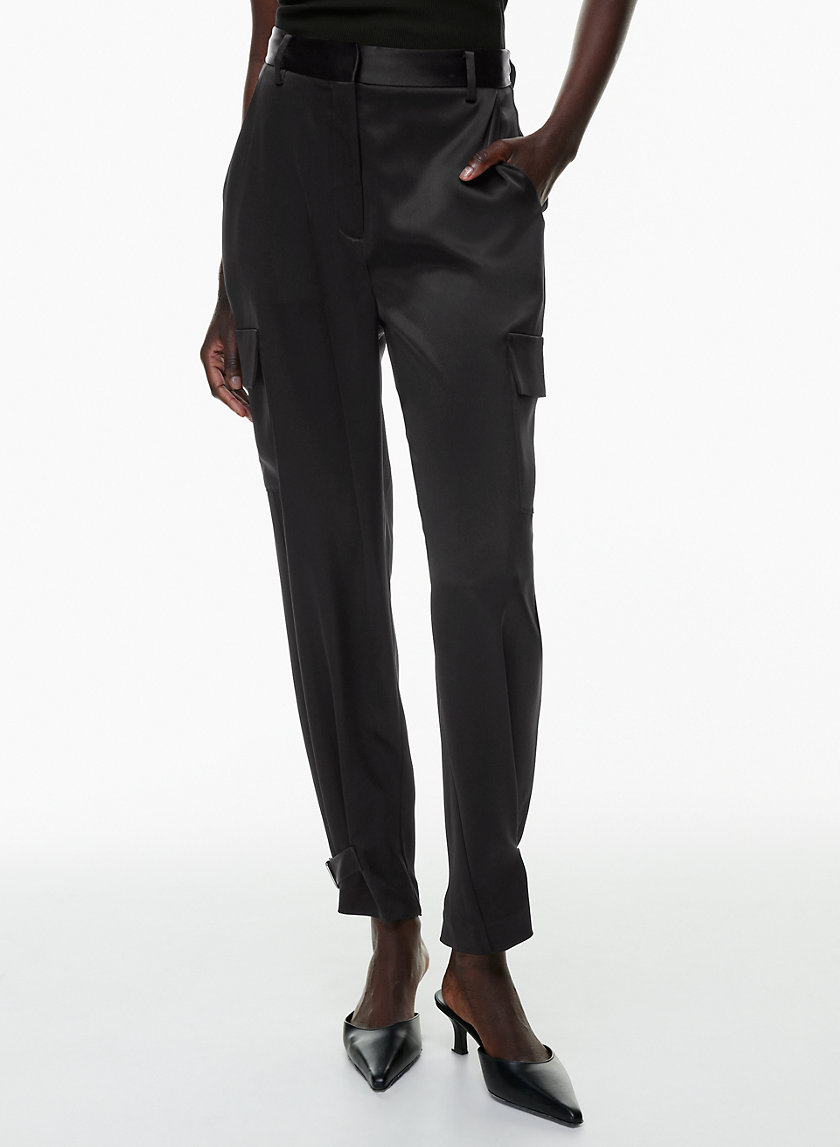 Women's Classic Cargo Pants - Four Pockets / Matching Fabric Tie