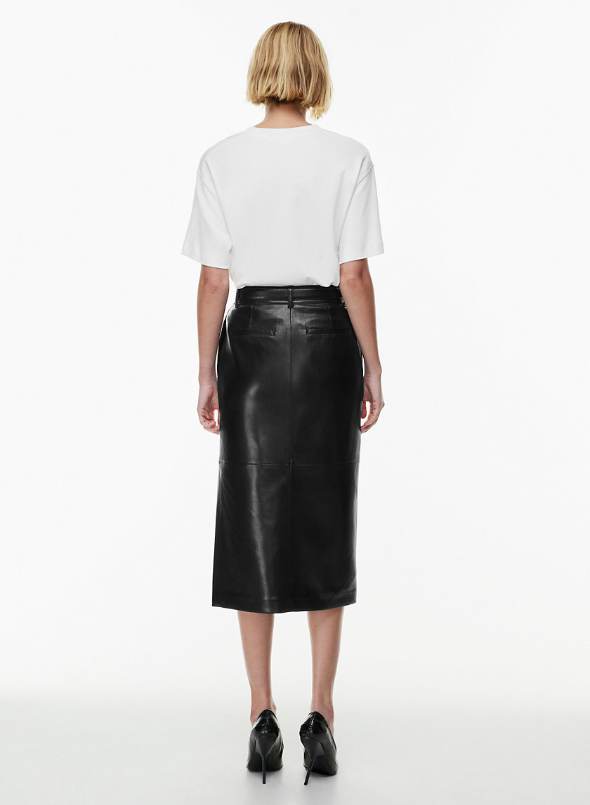 Pu Faux Leather Bodysuit And Midi Skirt Two-Piece