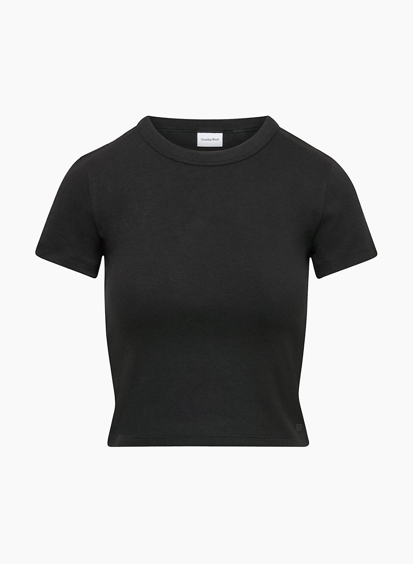 Women's Cotton Basic Scoop Neck Crop Top Short Sleeve Tops, 011-black-2,  Large : : Clothing, Shoes & Accessories