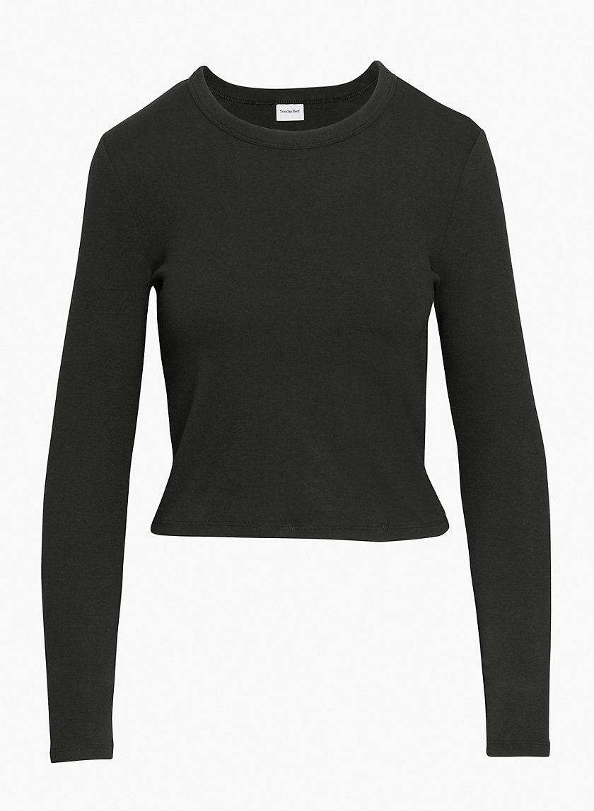 The Long Sleeve Ribbed Top in Black