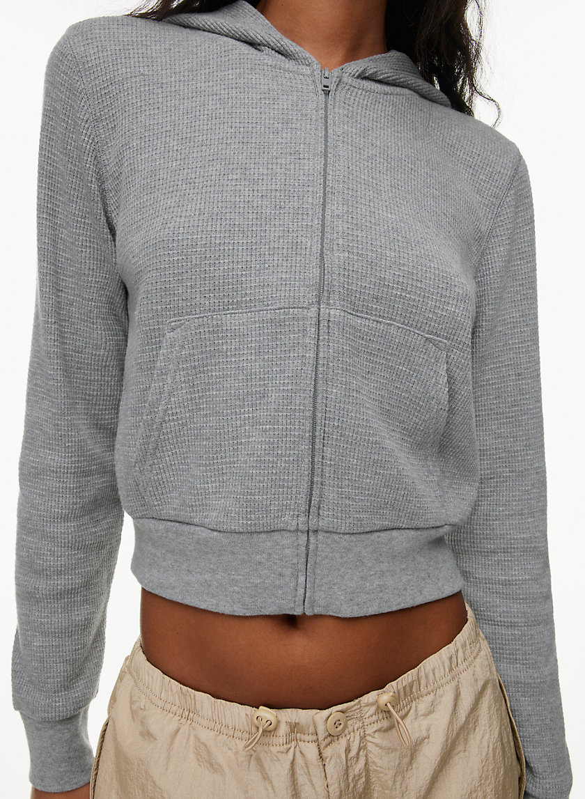 SKIMS Waffle Crop Zip Hoodie in Bone Size Small – The Tiny Dinostore