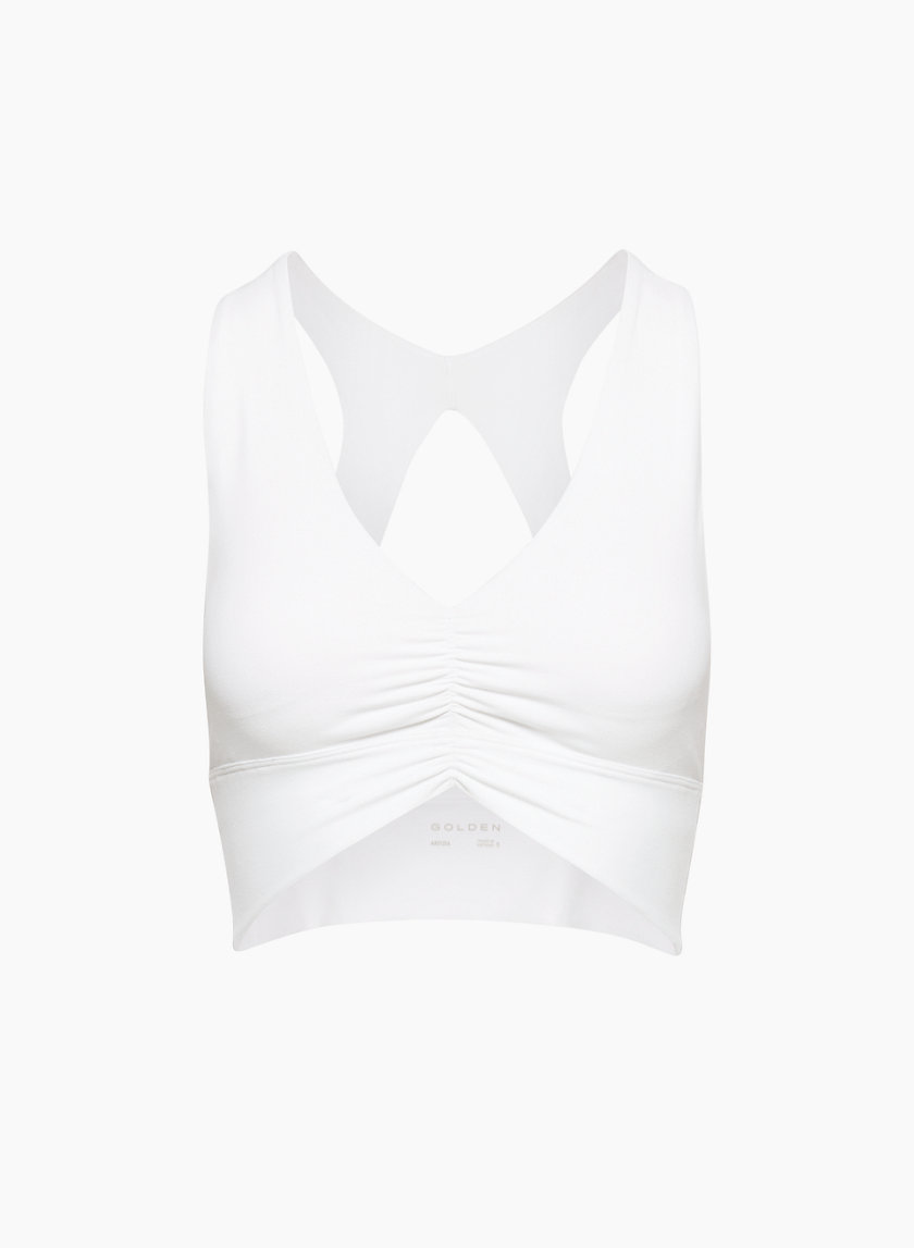 ALMOST GONE Sexy Sheer See Through Mesh Tank workout Sports Bra White or  Black