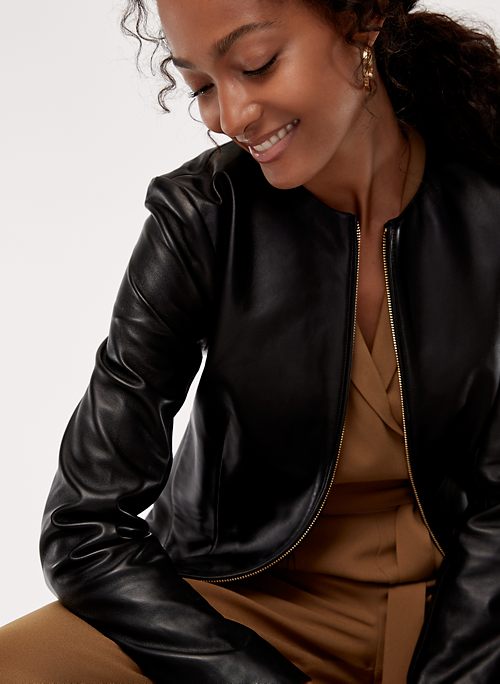 aritzia leather blazer