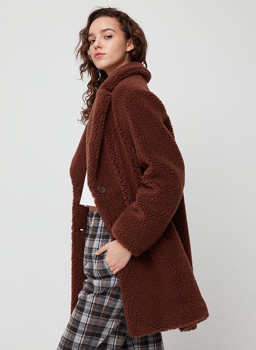 aritzia teddy cocoon coat