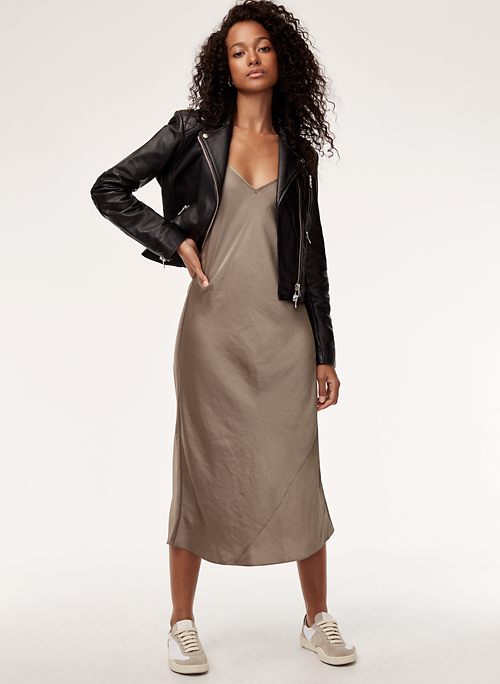 aritzia silk slip dress