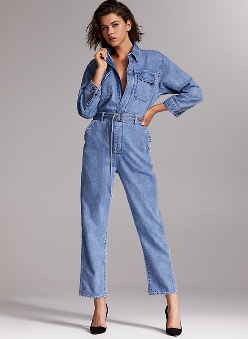 aritzia denim jumpsuit