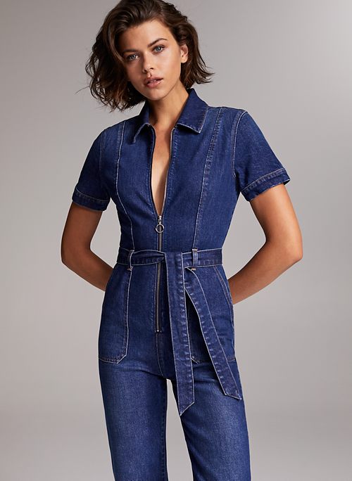 aritzia denim jumpsuit