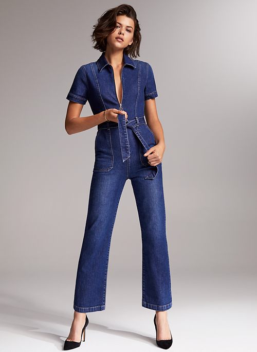 aritzia denim jumpsuit