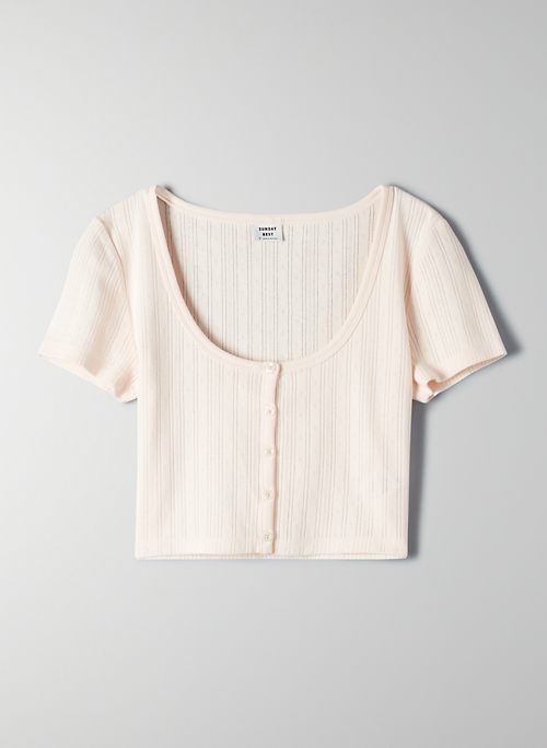GIDDI T-SHIRT - Cropped button-front sweater