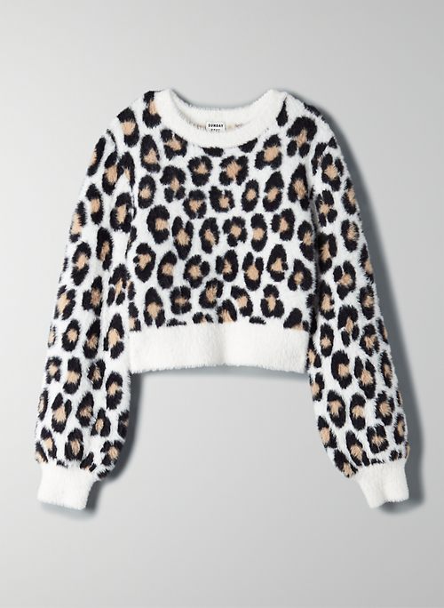 KITTEN SWEATER - Fuzzy leopard-print sweater