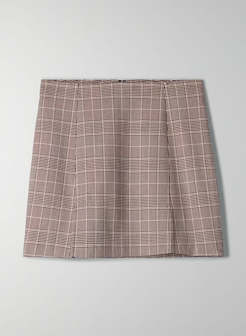 plaid notched mini skirt