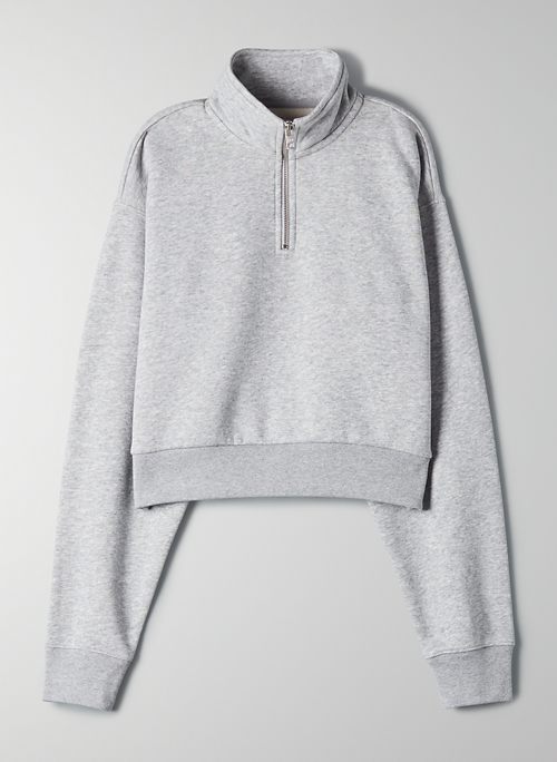 grey zip up cropped hoodie