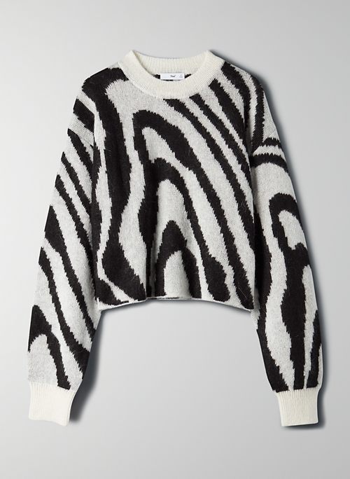 zebra striped sweater