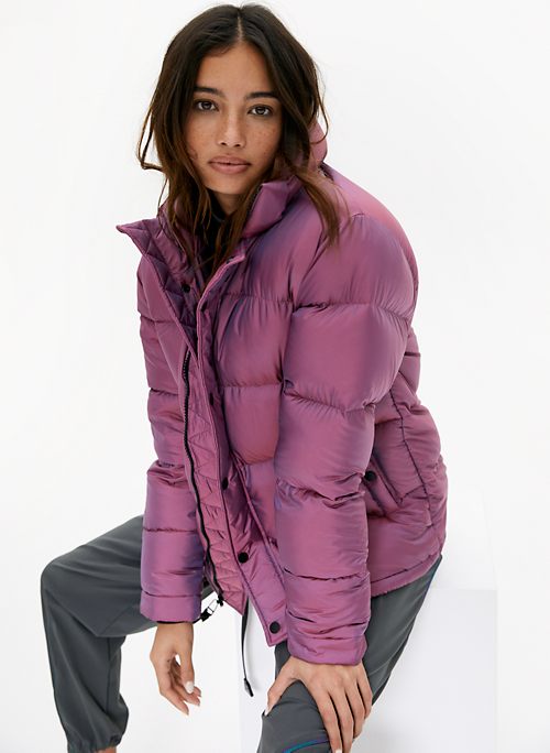 aritzia iridescent puffer