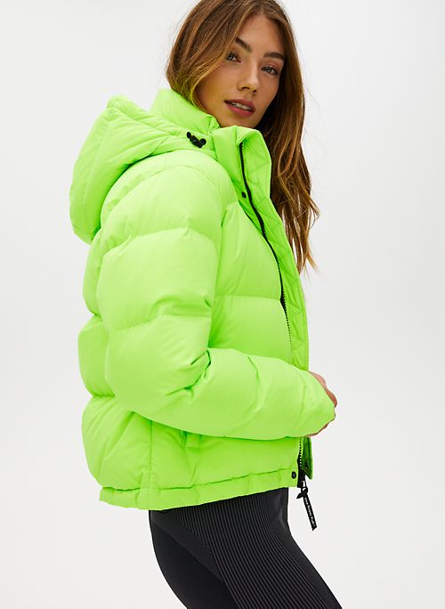 aritzia neon pink puffer