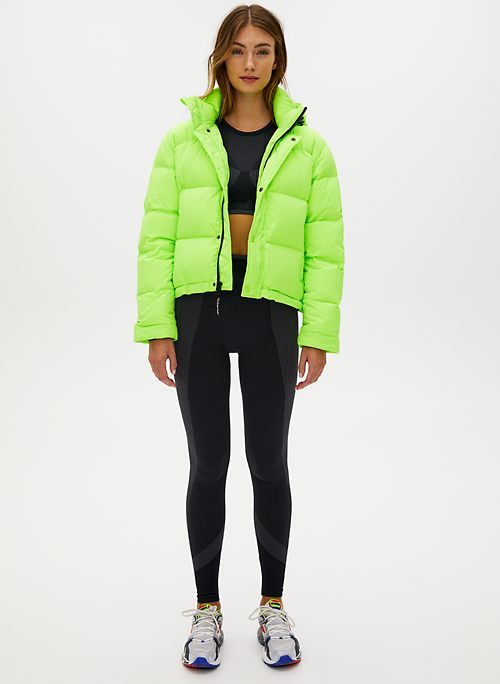 aritzia neon pink puffer