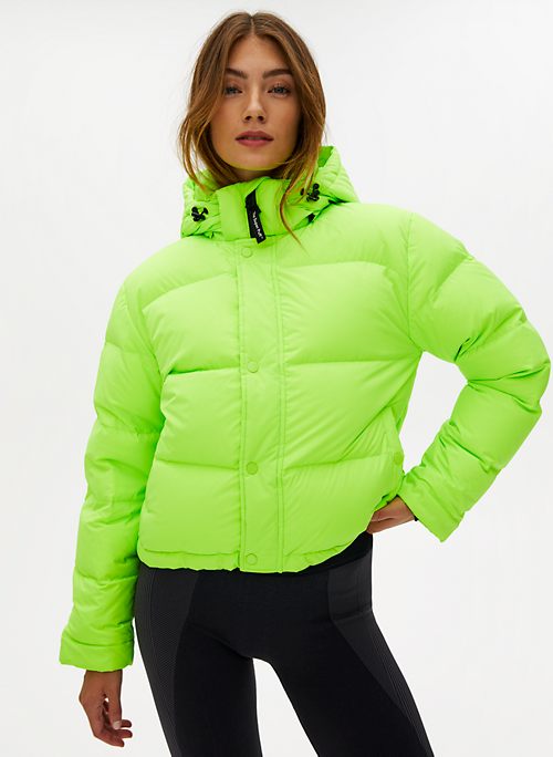 aritzia neon pink puffer