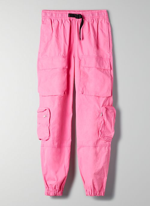 neon pink cargo pants