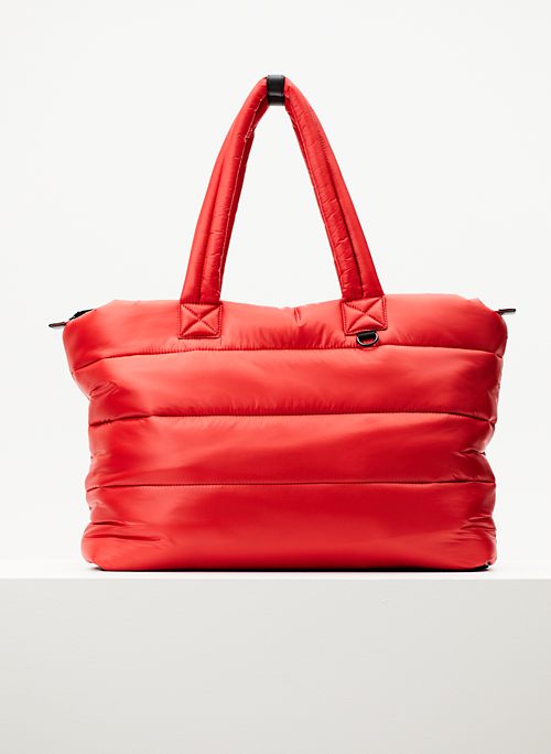 nylon puffer tote bag