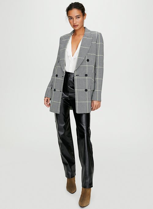 aritzia plaid blazer