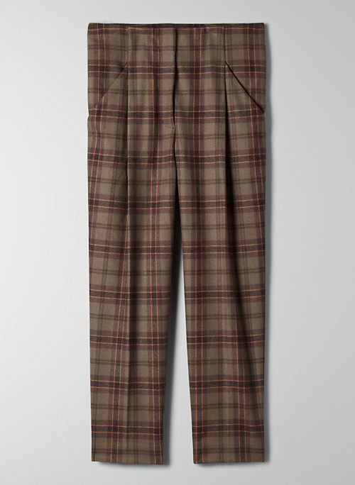 CHAMBÉRY PANT - Cropped, pleated plaid pants