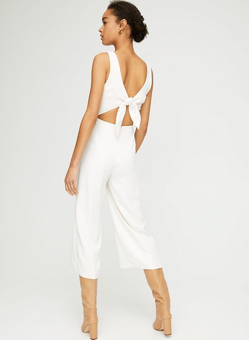 white tie back jumpsuit