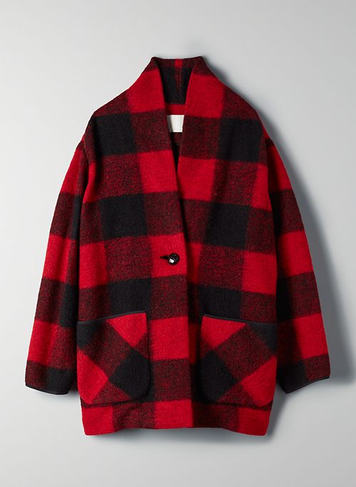 OFF-DUTY JACKET - Plaid, wool-blend cocoon jacket