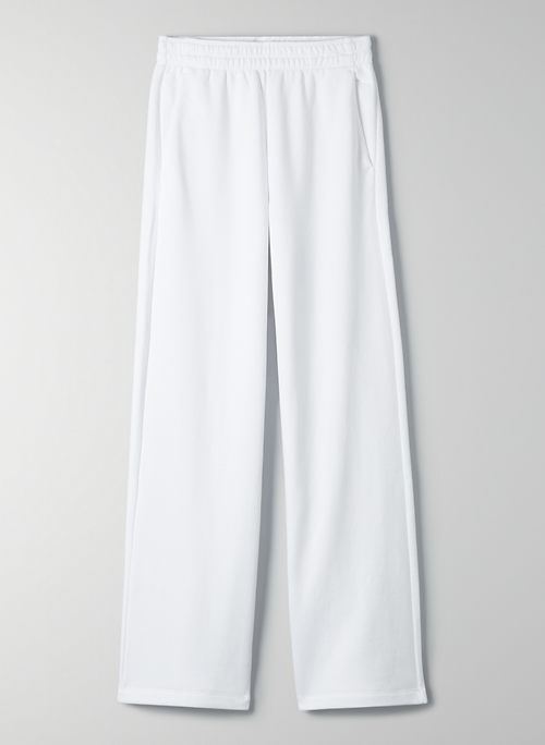 white wide leg joggers