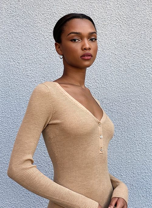 aritzia henley sweater dress