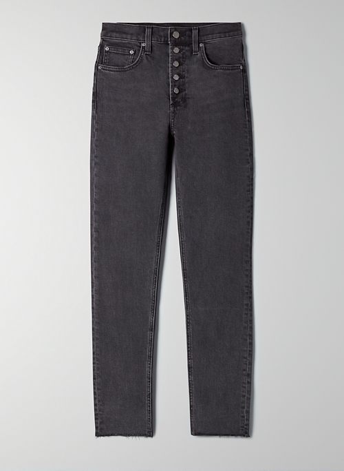 THE YOKO EXPOSED BUTTON 28L - High-waisted slim jeans