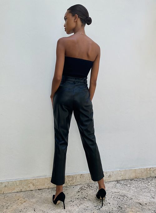 Babaton VEGAN LEATHER BELTED PANT 