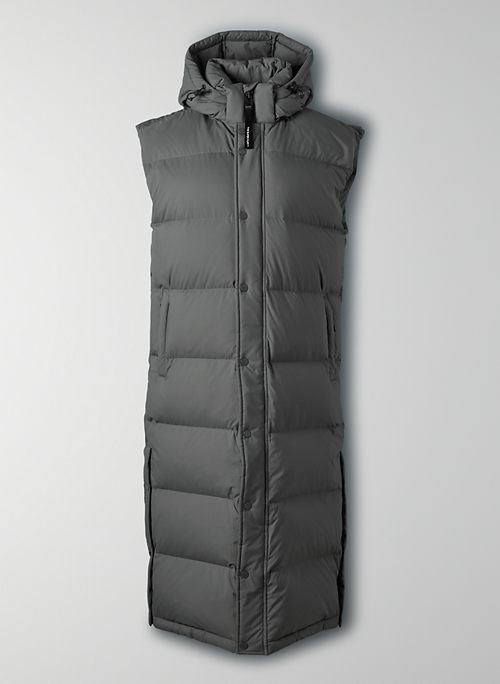 extra long puffer vest