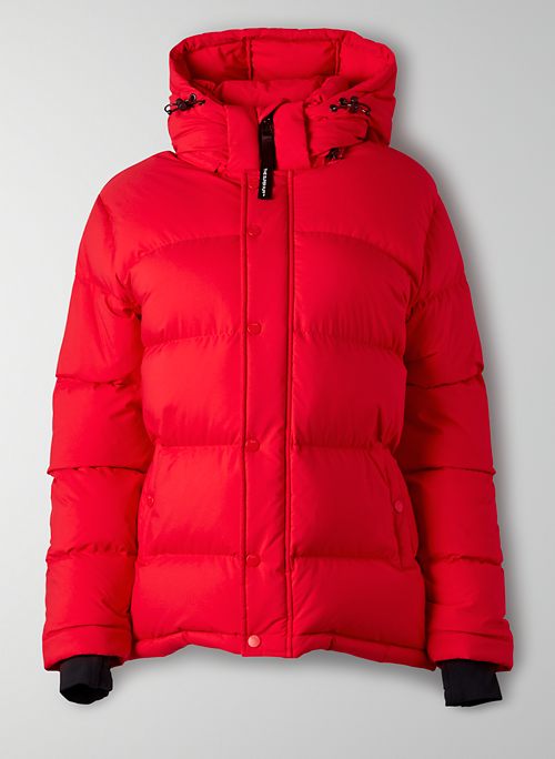 aritzia red puffer jacket