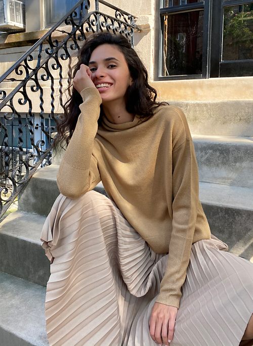 tan turtleneck sweater women's