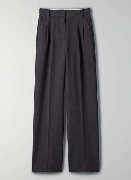 EFFORTLESS PANT - High-waisted, pleated wide-leg dress pants