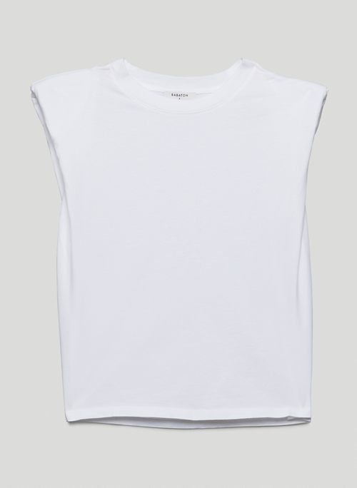 SHOULDER PAD TANK - Crew-neck t-shirt with shoulder pads
