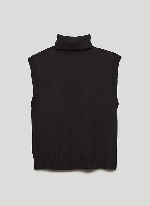 black high neck vest