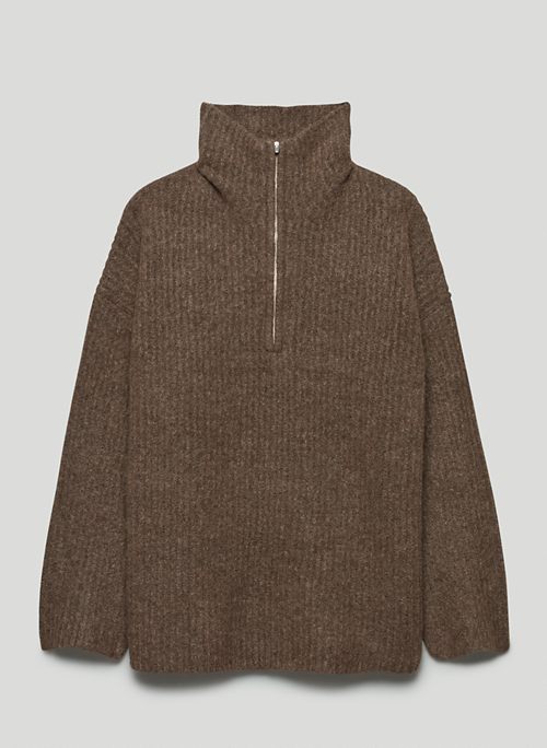 CHARTER SWEATER - Half-zip mock-neck sweater