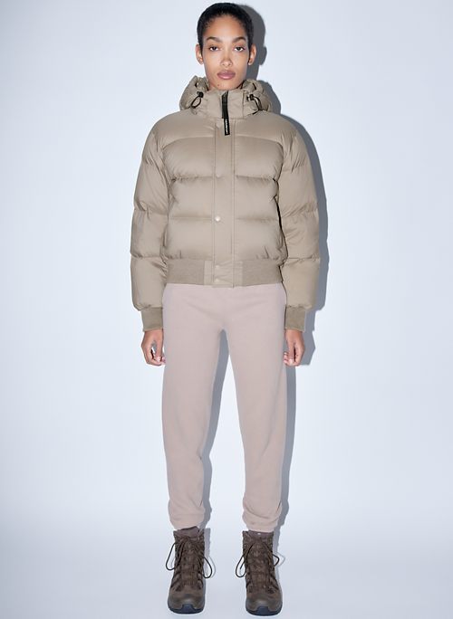 tan puffer jacket