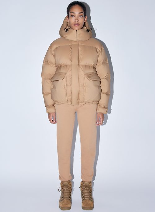 tan puffer coat