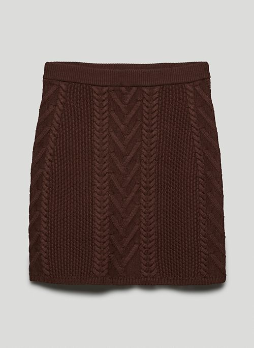 EMPORIA SKIRT - High-waisted cable-knit mini skirt