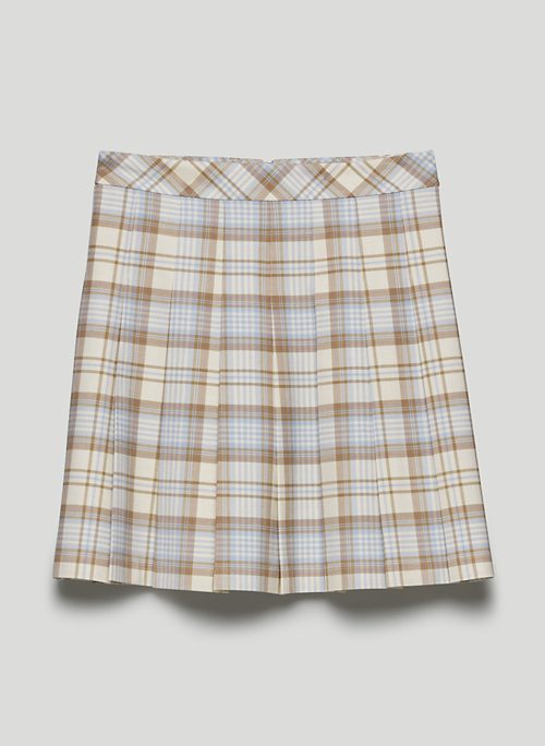 OLIVE MINI 17" SKIRT - High-waisted, pleated mini skirt