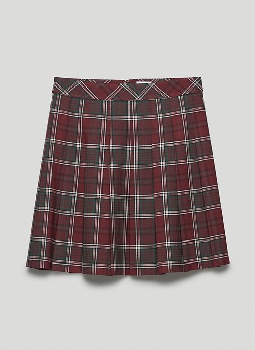 OLIVE MINI 17" SKIRT - High-waisted, pleated mini skirt