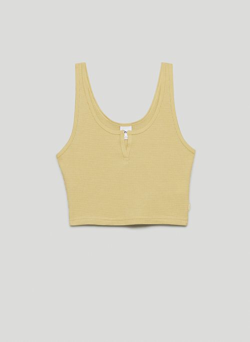 WAFFLE NOTCH TANK - Cropped, thermal tank top