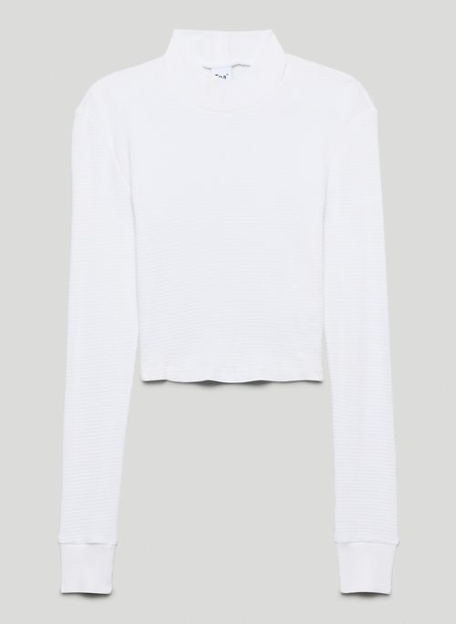 THERMAL MOCKNECK - Cropped long-sleeve, mock-neck thermal shirt