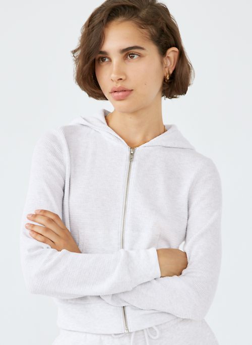 aritzia waffle zip up