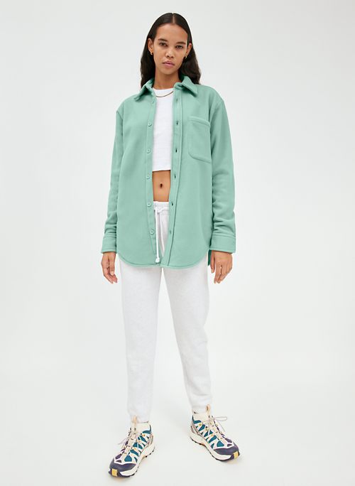 aritzia fleece button up