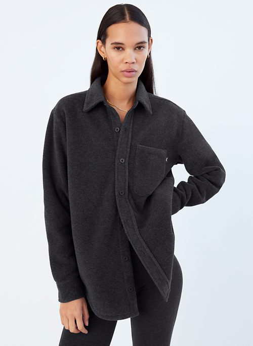 aritzia fleece button up